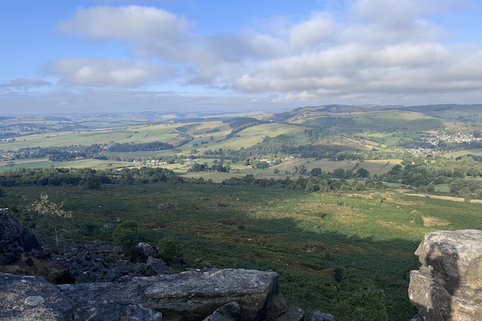 Standing on Baslow Edge looking across Derwent Valley