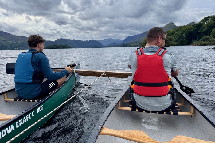 The kayak section of Race the sun challenge Keswick