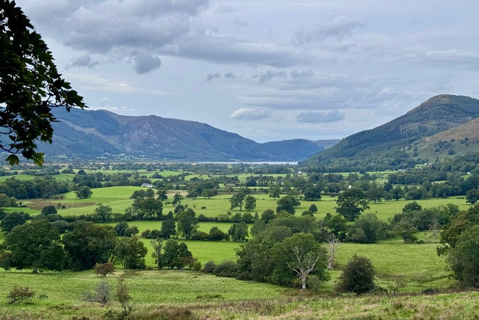 Views looking over to Derwent water from the road cycle 