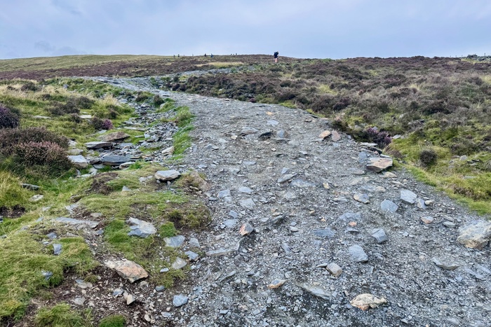 Hiking up the steep section at the start of Skiddaw mountain