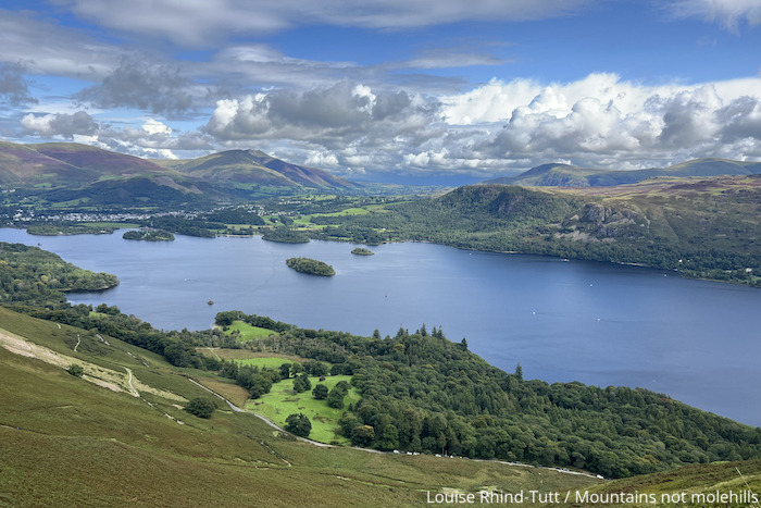 A picture from half way up Cat Bells looking out over Derwent Water, Lake District