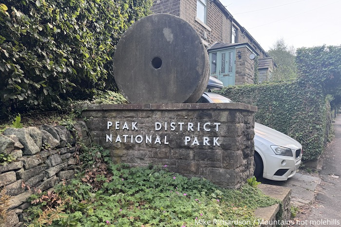 An image of a boundary marker in the Peak District National Park