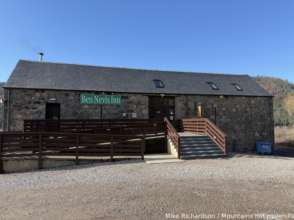 The front view of the Ben Nevis Inn