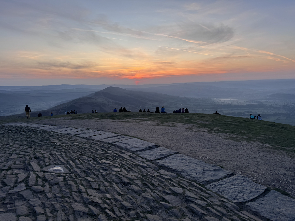 A sunrise image from Mam Tor trig point 