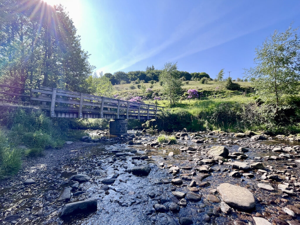 Footbridge at the bottom of Mossy Lea farm track